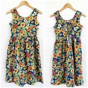 90s Sunflower Sundress Girls Size 16
